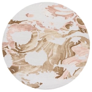 Safavieh Fifth Avenue 6'-0&quot x 6'-0&quot Wool  Hand Tufted Rug in Beige / Rust