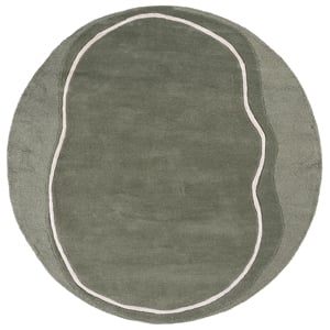 Safavieh Fifth Avenue 6'-0&quot x 6'-0&quot Wool Hand Tufted Rug in Green / Ivory