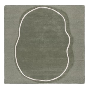 Safavieh Fifth Avenue 6'-0&quot x 6'-0&quot Wool Hand Tufted Rug in Green / Ivory