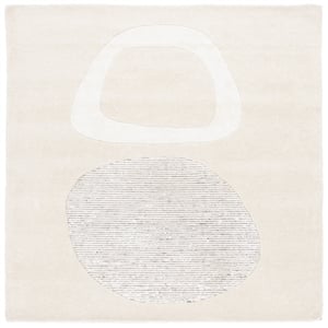 Safavieh Fifth Avenue 6'-0&quot x 6'-0&quot Wool  Hand Tufted Rug in Ivory / Gray