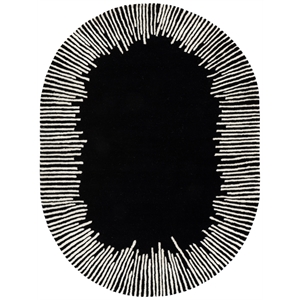 Safavieh Fifth Avenue 4'-0&quot x 6'-0&quot Wool and Cotton Hand Tufted RuginBlack/Ivory