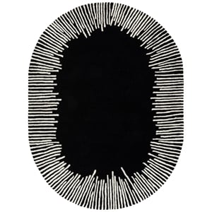 Safavieh Fifth Avenue 6'-0&quot x 8'-0&quot Wool and Cotton Hand Tufted RuginBlack/Ivory