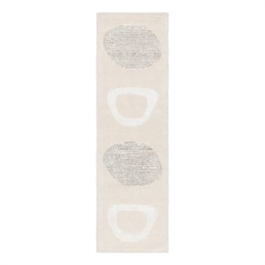 Safavieh Fifth Avenue 2'-3&quot x 8'-0&quot Wool  Hand Tufted Rug in Ivory / Gray