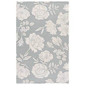 Safavieh Glamour 8'-0&quot x 10'-0&quot Wool Hand Tufted Rug in Light Gray / Ivory