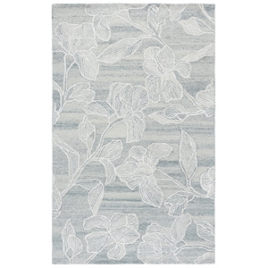 Safavieh Glamour 6'-0&quot x 6'-0&quot Wool Hand Tufted Rug in Silver / Ivory