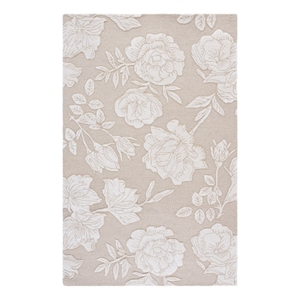 Safavieh Glamour 4'-0&quot x 6'-0&quot Wool Hand Tufted Rug in Beige / Ivory