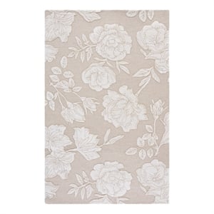 Safavieh Glamour 5'-0&quot x 8'-0&quot Wool Hand Tufted Rug in Beige / Ivory