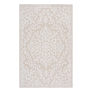 Safavieh Glamour 5'-0&quot x 8'-0&quot Wool  Hand Tufted Rug in Beige / Ivory