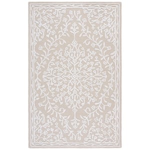 Safavieh Glamour 6'-0&quot x 9'-0&quot Wool  Hand Tufted Rug in Beige / Ivory