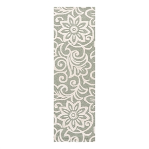 Safavieh Glamour 2'-3&quot x 8'-0&quot Wool Hand Tufted Rug in Green / Ivory