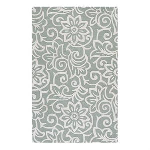 Safavieh Glamour 5'-0&quot x 8'-0&quot Wool Hand Tufted Rug in Green / Ivory