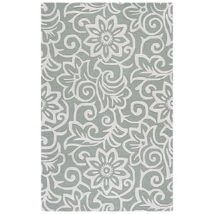 Safavieh Glamour 6'-0&quot x 9'-0&quot Wool Hand Tufted Rug in Green / Ivory