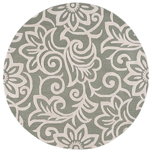 Safavieh Glamour 6'-0&quot x 6'-0&quot Wool Hand Tufted Rug in Green / Ivory