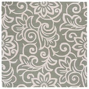 Safavieh Glamour 6'-0&quot x 6'-0&quot Wool Hand Tufted Rug in Green / Ivory