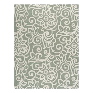 Safavieh Glamour 8'-0&quot x 10'-0&quot Wool Hand Tufted Rug in Green / Ivory