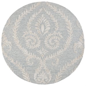 Safavieh Glamour 6'-0&quot x 6'-0&quot Wool  Hand Tufted Rug in Blue / Ivory