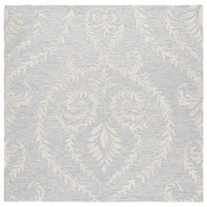 Safavieh Glamour 6'-0&quot x 6'-0&quot Wool  Hand Tufted Rug in Blue / Ivory