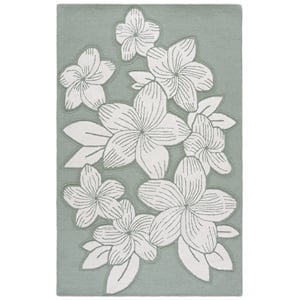 Safavieh Glamour 9'-0&quot x 12'-0&quot Wool Hand Tufted Rug in Green / Ivory