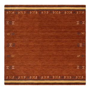 Safavieh Himalaya 6'-0&quot x 6'-0&quot Wool  Hand Loomed Rug in Rust