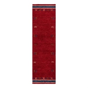 Safavieh Himalaya 2'-3&quot x 8'-0&quot Wool  Hand Loomed Rug in Red
