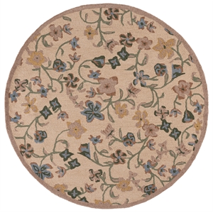 Safavieh Chelsea 6'-0&quot x 6'-0&quot Wool and Cotton Hand Tufted Rug in Beige / Green