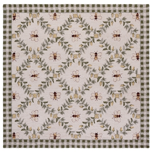 Safavieh Chelsea 6'-0&quot x 6'-0&quot Wool  Hand Hooked Rug in Ivory / Green