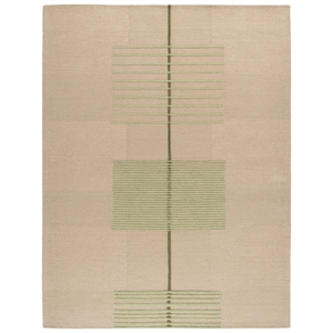 Safavieh Genre 9'-0&quot x 12'-0&quot Wool and Cotton Hand Tufted Rug in Green / Beige