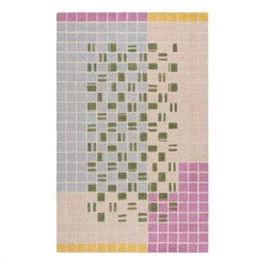 Safavieh Genre 4'-0&quot x 6'-0&quot Wool and Cotton Hand Tufted Rug in Pink / Green