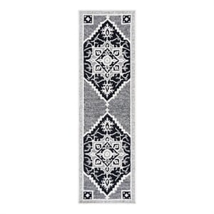 Safavieh Heritage 2'-3&quot x 8'-0&quot Wool and Cotton Hand Tufted Rug in Black / Ivory