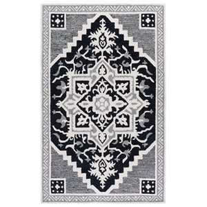Safavieh Heritage 3'-0&quot x 5'-0&quot Wool and Cotton Hand Tufted Rug in Black / Ivory
