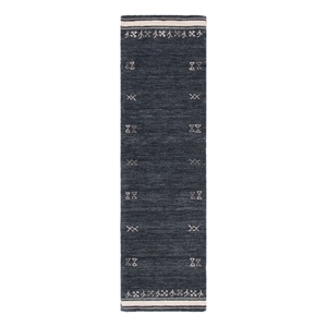 Safavieh Himalaya 2'-3&quot x 16'-0&quot Wool  Hand Loomed Rug in Charcoal