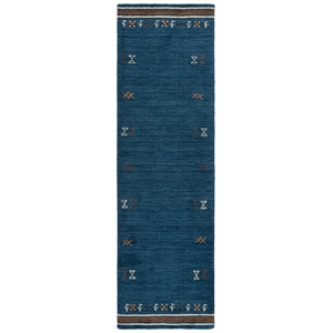 Safavieh Himalaya 2'-3&quot x 8'-0&quot Wool  Hand Loomed Rug in Blue / Rust