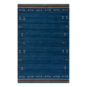 Safavieh Himalaya 4'-0&quot x 6'-0&quot Wool  Hand Loomed Rug in Blue / Rust