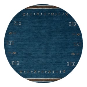 Safavieh Himalaya 6'-0&quot x 6'-0&quot Wool  Hand Loomed Rug in Blue / Rust