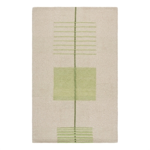 Safavieh Genre 4'-0&quot x 6'-0&quot Wool and Cotton Hand Tufted Rug in Green / Beige