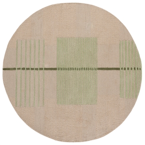 Safavieh Genre 6'-0&quot x 6'-0&quot Wool and Cotton Hand Tufted Rug in Green / Beige