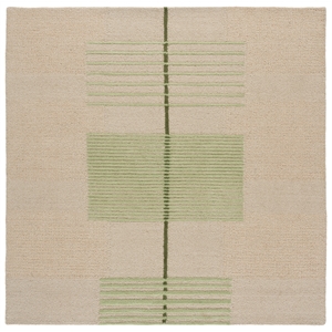 Safavieh Genre 6'-0&quot x 6'-0&quot Wool and Cotton Hand Tufted Rug in Green / Beige