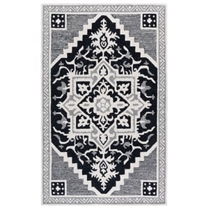 Safavieh Heritage 6'-0&quot x 6'-0&quot Wool and Cotton Hand Tufted Rug in Black / Ivory