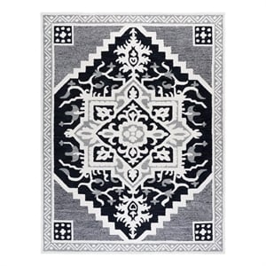 Safavieh Heritage 8'-0&quot x 10'-0&quot Wool and Cotton Hand Tufted Rug in Black /Ivory