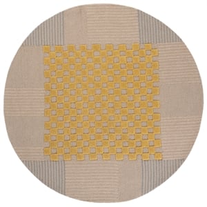 Safavieh Genre 6'-0&quot x 6'-0&quot Wool and Cotton Hand Tufted Rug in Gold / Beige