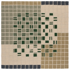Safavieh Genre 6'-0&quot x 6'-0&quot Wool and Cotton Hand Tufted Rug in Green / Beige