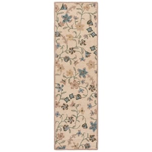 Safavieh Chelsea 2'-3&quot x 8'-0&quot Wool and Cotton Hand Tufted Rug in Beige / Green