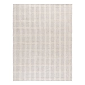 Safavieh Genre 8'-0&quot x 10'-0&quot Wool and Cotton Hand Tufted Rug in Silver / Ivory