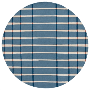 Safavieh Genre 4'-0&quot x 4'-0&quot Wool and Cotton Handtufted Rug in Blue / Ivory