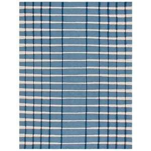 Safavieh Genre 6'-0&quot x 8'-0&quot Wool and Cotton Handtufted Rug in Blue / Ivory