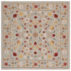 Safavieh Chelsea 6'-0&quot x 6'-0&quot Wool and Cotton Hand Tufted Rug in Gray / Red