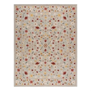 Safavieh Chelsea 8'-0&quot x 10'-0&quot Wool and Cotton Hand Tufted Rug in Gray / Red