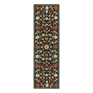 Safavieh Chelsea 2'-3&quot x 8'-0&quot Wool and Cotton Hand Tufted Rug in Green / Red