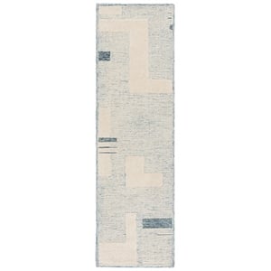 Safavieh Harvest 2'-3&quot x 8'-0&quot Wool and Cotton Hand Tufted Rug in Blue / Ivory