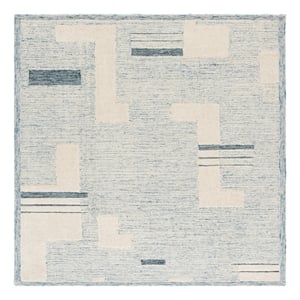 Safavieh Harvest 6'-0&quot x 6'-0&quot Wool Hand Tufted Rug in Blue / Ivory
